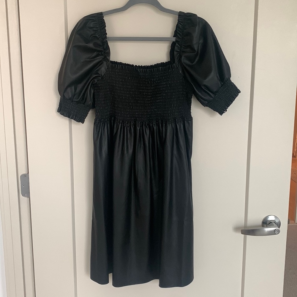 7 for all mankind faux leather dress